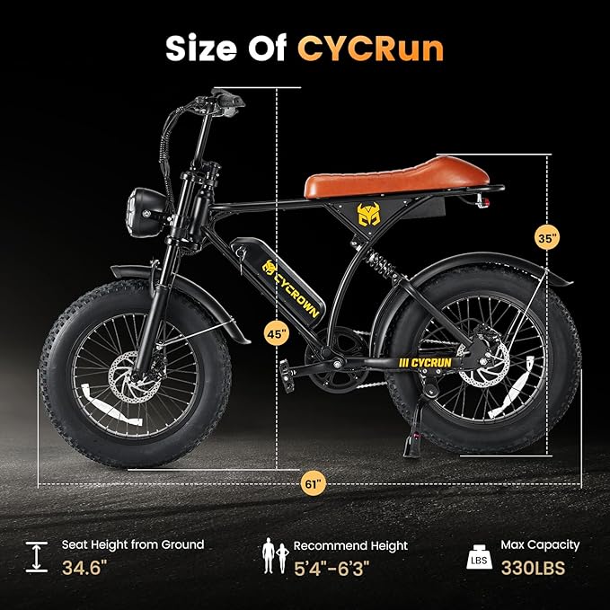 CycRun Vintage Moped Electric Bike